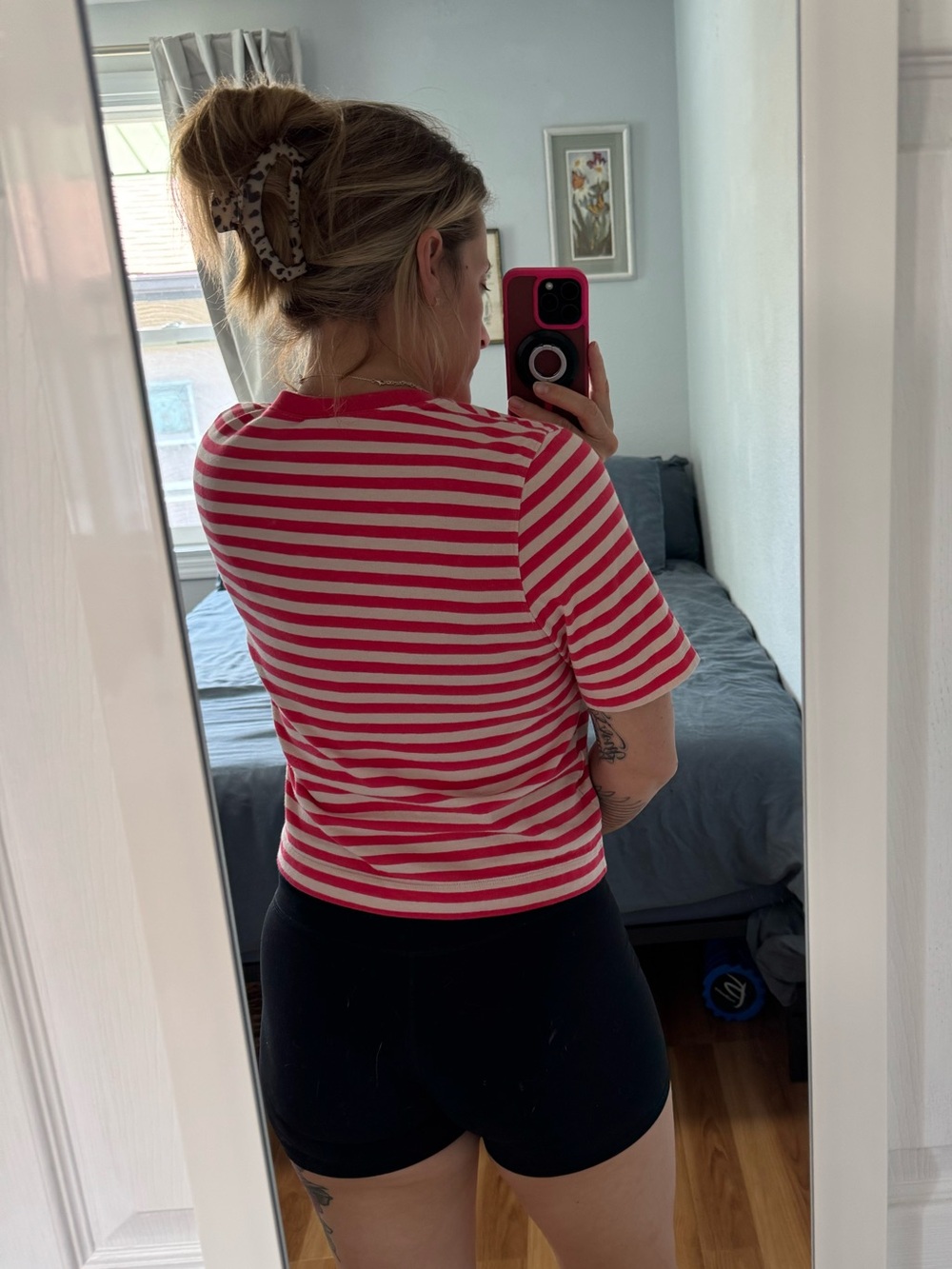 Red and White Striped Short Sleeve Tee - Picture 12 of 13